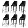Hanah Home Enox Juego de 6 Taburetes de Bar - Negro
